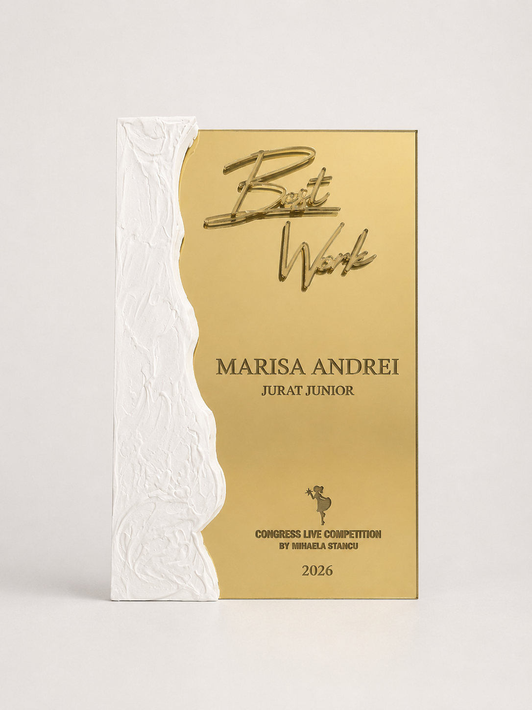 Marble Effect Gratitude Trophy with 3D Text