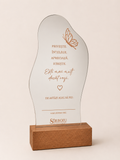 Customizable Mirror Trophy with Wooden Base
